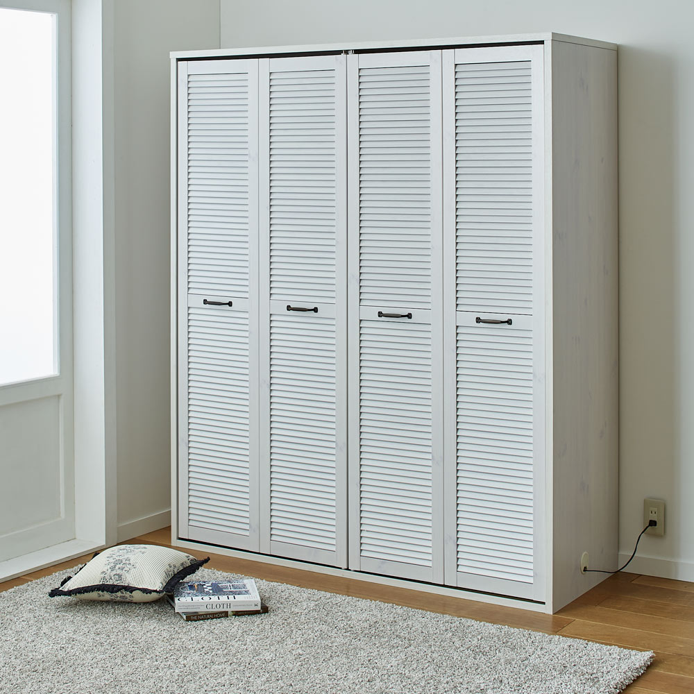 ルーバー 折れ戸クローゼット クローゼット 幅150cm ワードローブ クローゼット 衣類収納 644711