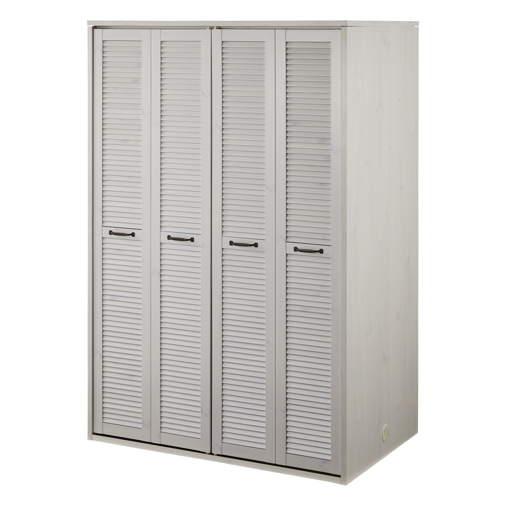 ルーバー 折れ戸クローゼット 布団収納 幅120cm ワードローブ クローゼット 衣類収納 644713