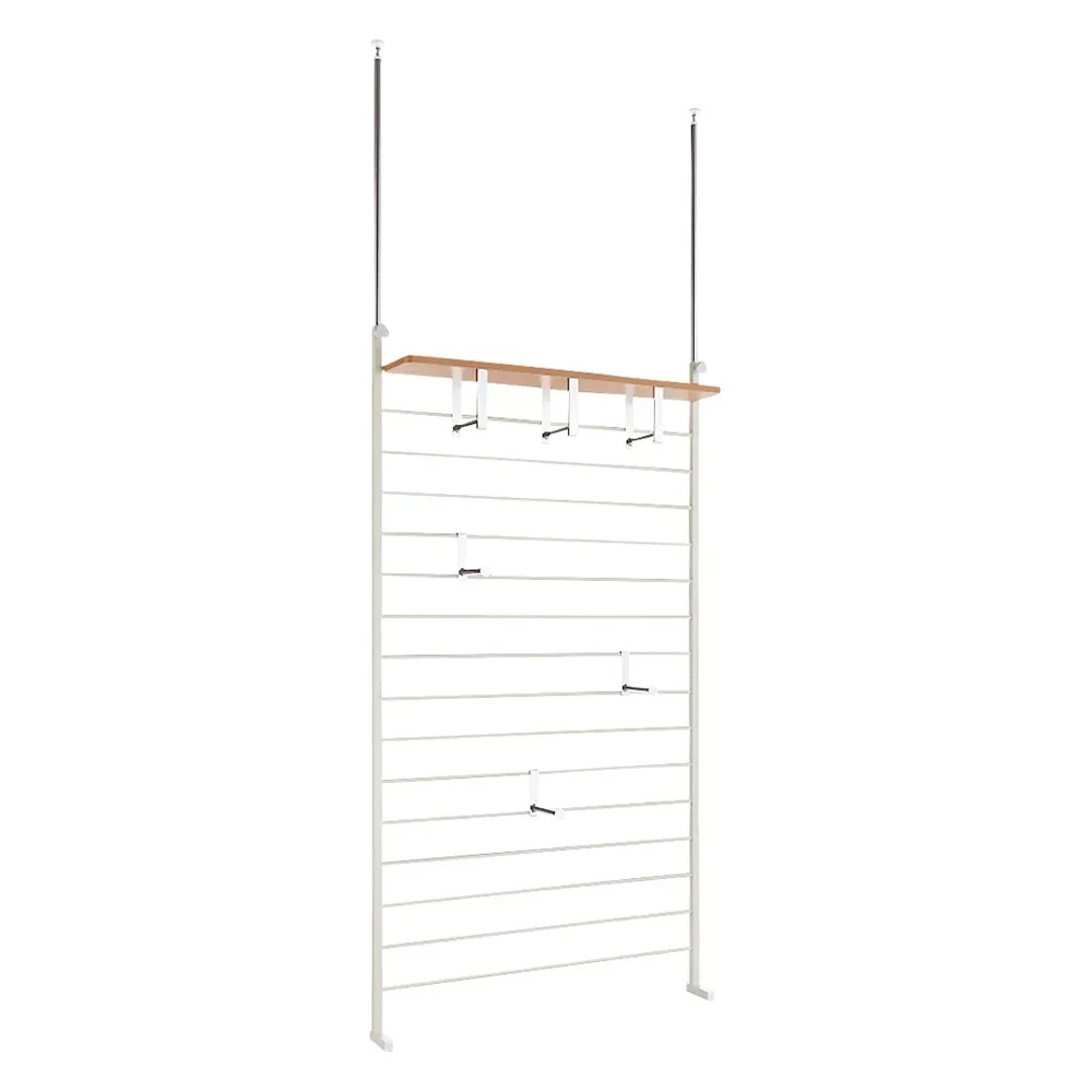 突っ張り式薄型ブティックハンガーシリーズ ロータイプ 幅95cm 対応天井高183.5cm-248.5cm ハンガーラック パイプハンガー 衣類収納 644805