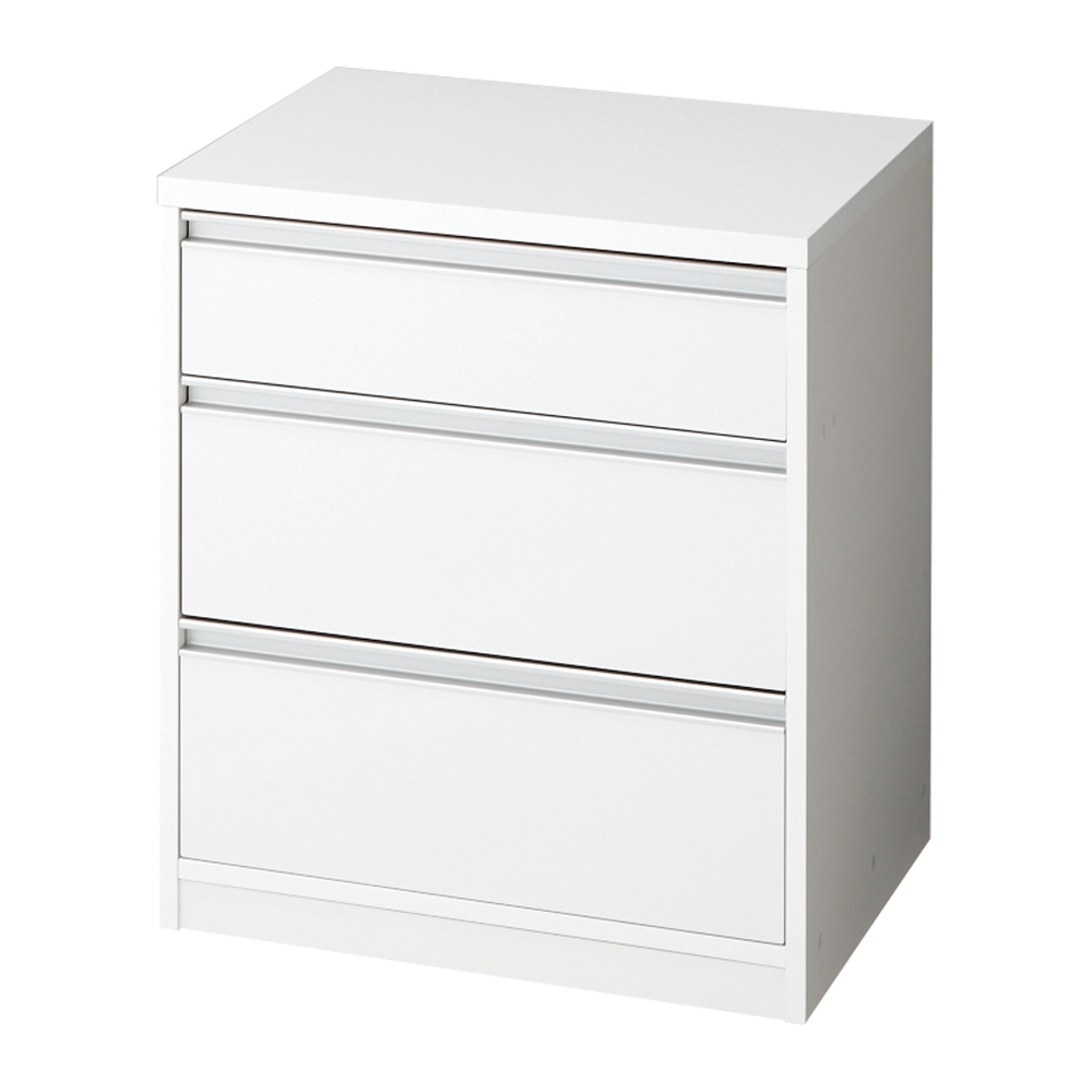 奥行が選べる隠しキャスター付きチェスト クローゼットタイプ 奥行44幅59.5高さ68cm・3段 押入れ クローゼット収納 衣類収納 644921