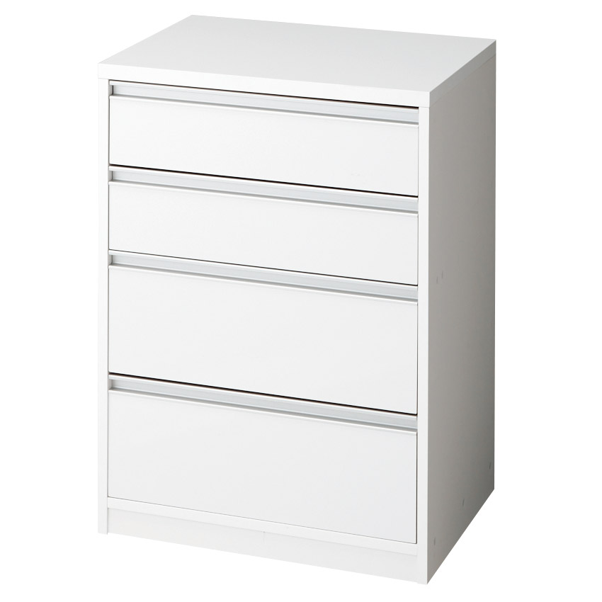 奥行が選べる隠しキャスター付きチェスト クローゼットタイプ 奥行44幅59.5高さ82.5cm・4段 押入れ クローゼット収納 衣類収納 644922