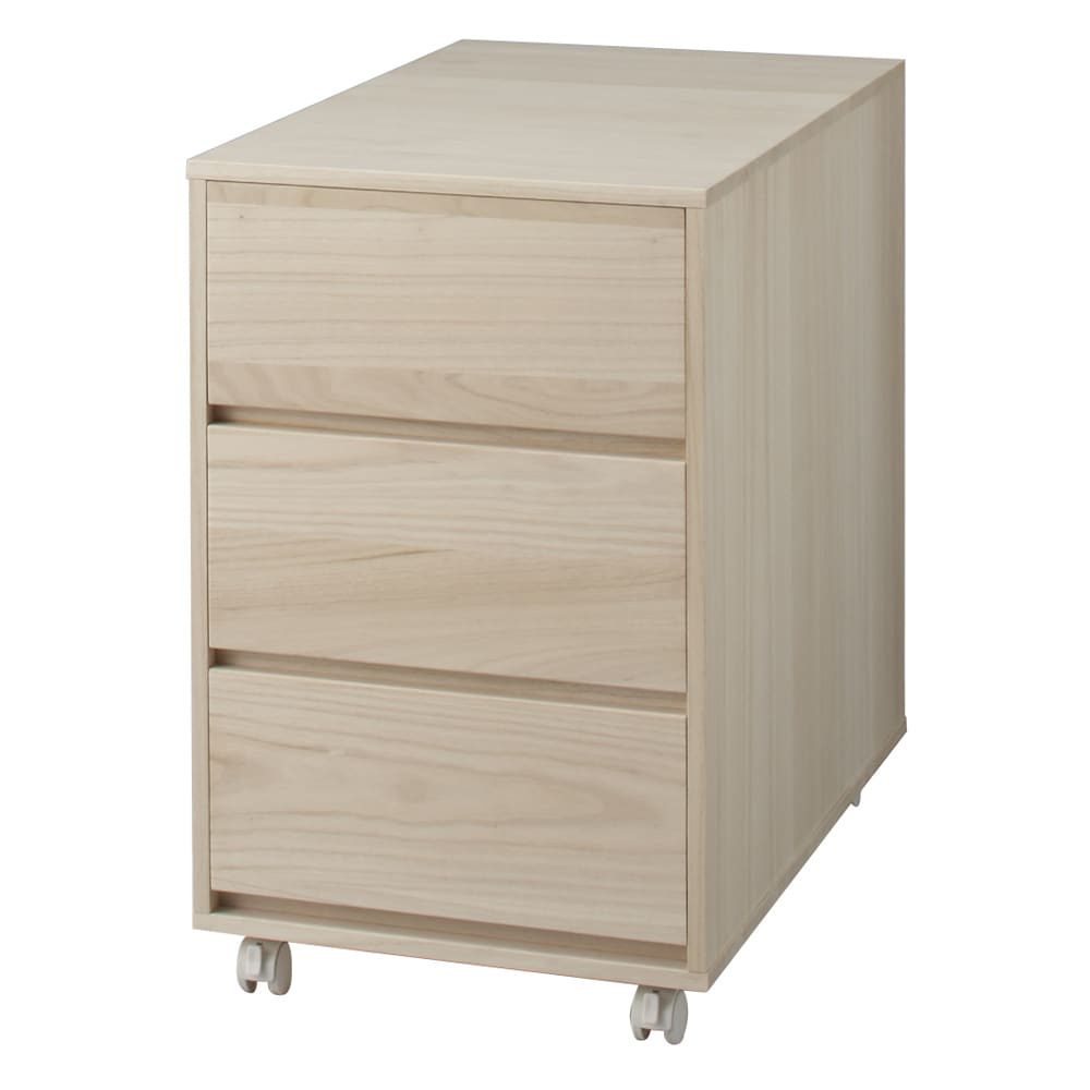 【日本製】キャスター付き総桐押し入れタンス 3段 幅44cm奥行75cm 押入れ クローゼット収納 衣類収納 644941