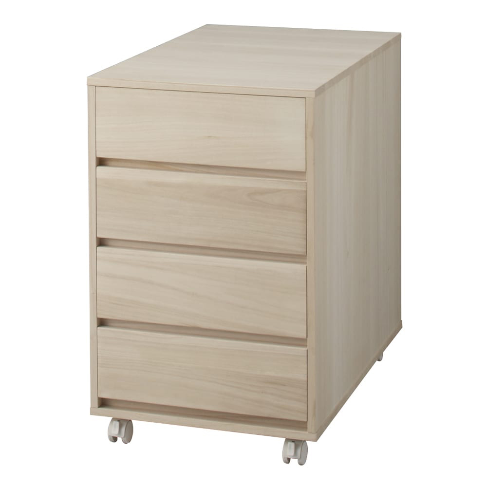 【日本製】キャスター付き総桐押し入れタンス 4段 幅44cm奥行75cm 押入れ クローゼット収納 衣類収納 644942