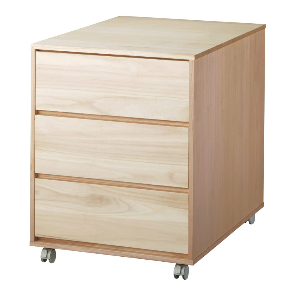 【日本製】キャスター付き総桐押し入れタンス 3段 幅55cm奥行75cm 押入れ クローゼット収納 衣類収納 644943