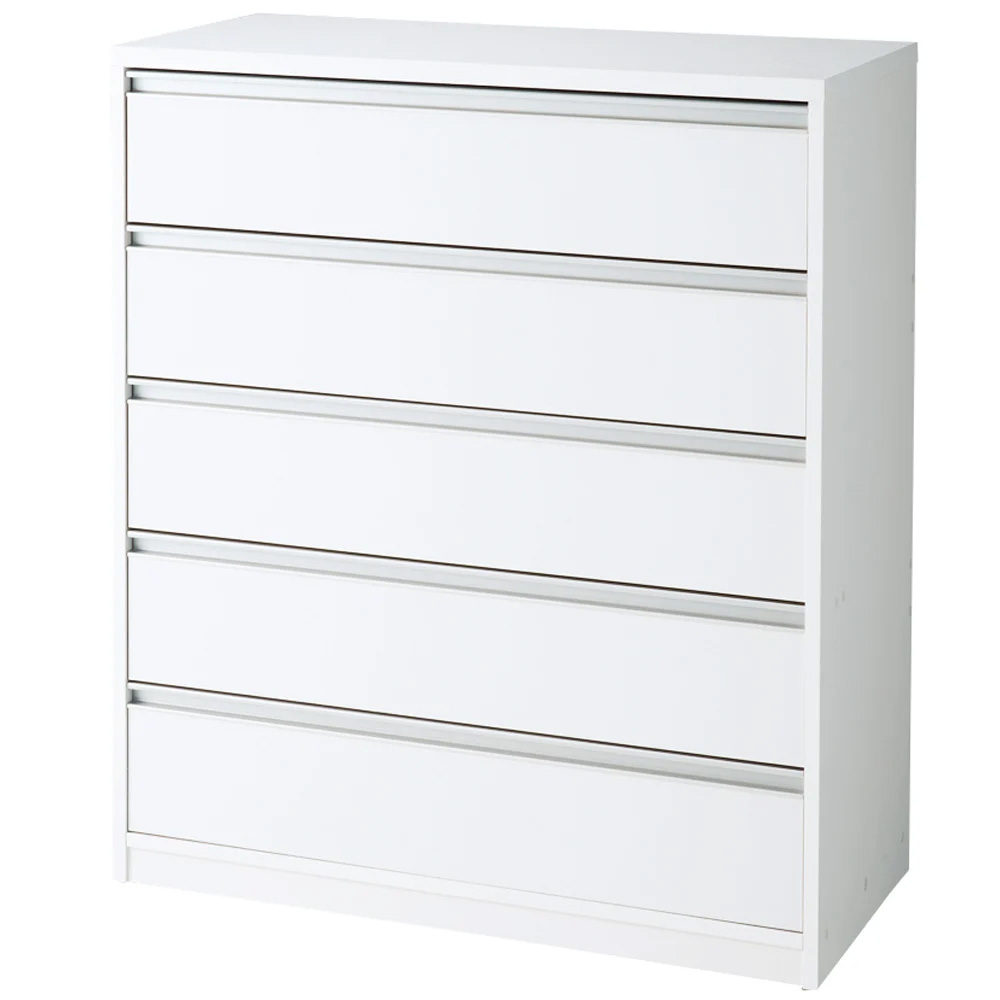 気軽に動かせる隠しキャスター付きワイドクローゼットチェスト 幅90cm・5段高さ105cm 押入れ クローゼット収納 衣類収納 645070