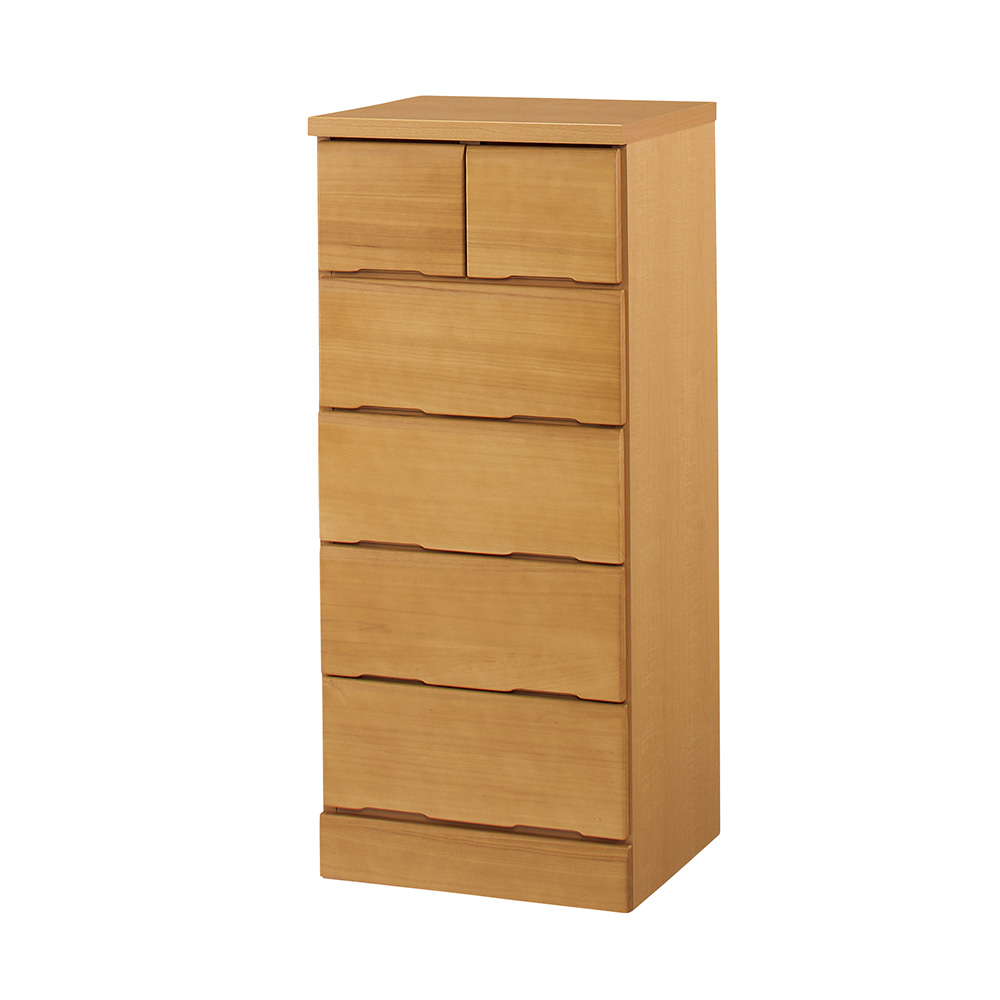 ≪幅45cm≫ サイズが豊富に選べる天然木レール付きチェスト 5段タイプ（高さ103cm） リビング リビング収納 645103