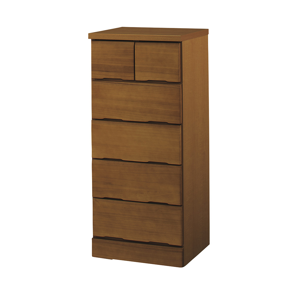 ≪幅45cm≫ サイズが豊富に選べる天然木レール付きチェスト 5段タイプ（高さ103cm） リビング リビング収納 645103