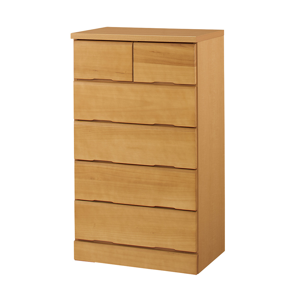 ≪幅60cm≫ サイズが豊富に選べる天然木レール付きチェスト 5段タイプ（高さ103cm） リビング リビング収納 645106