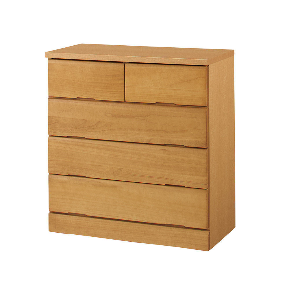 ≪幅80cm≫ サイズが豊富に選べる天然木レール付きチェスト 4段タイプ（高さ85cm） リビング リビング収納 645108