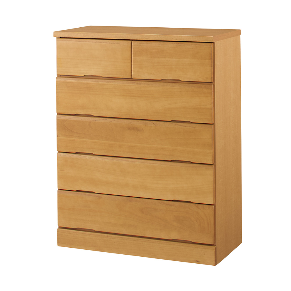 ≪幅80cm≫ サイズが豊富に選べる天然木レール付きチェスト 5段タイプ（高さ103cm） リビング リビング収納 645109