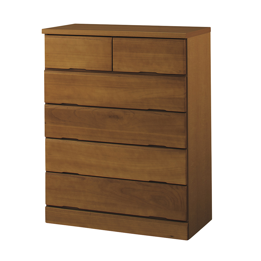 ≪幅80cm≫ サイズが豊富に選べる天然木レール付きチェスト 5段タイプ（高さ103cm） リビング リビング収納 645109