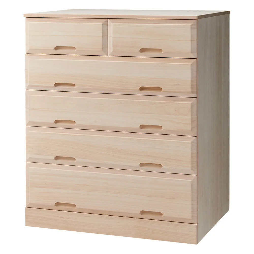 奥行60cm ロング総桐クローゼットチェスト 幅75cm・5段(高さ91cm) 押入れ クローゼット収納 衣類収納 645126