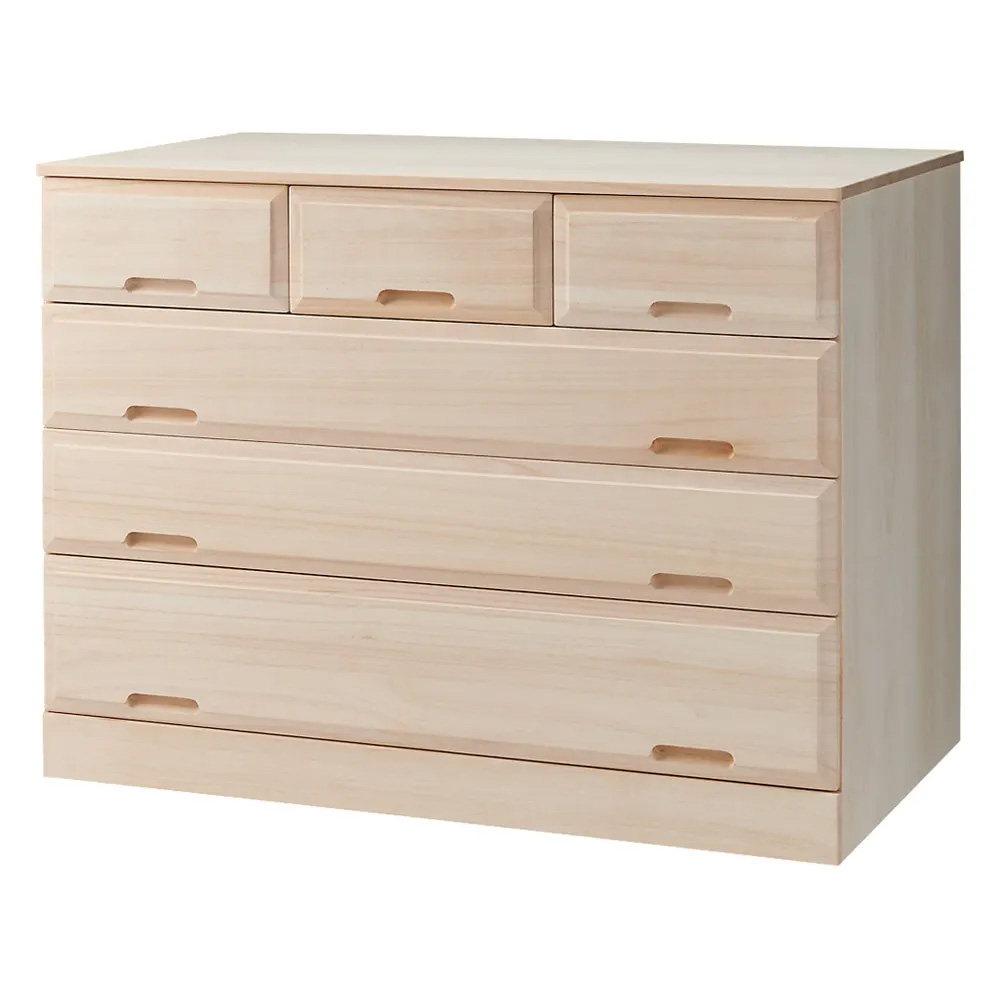 奥行60cm ロング総桐クローゼットチェスト 幅100cm・4段（高さ75.5cm） 押入れ クローゼット収納 衣類収納 645128