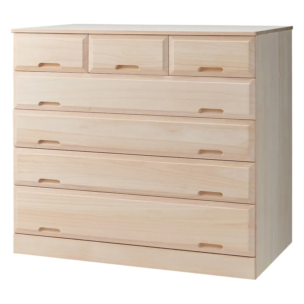 奥行60cm ロング総桐クローゼットチェスト 幅100cm・5段（高さ91cm） 押入れ クローゼット収納 衣類収納 645129