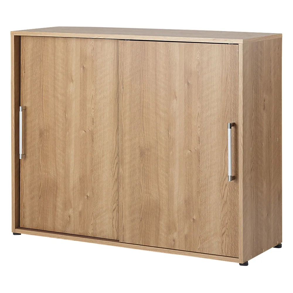 天然木調引き戸シューズボックス ロー（高さ92cm） 幅114cm奥行40cm 下駄箱 シューズボックス 玄関収納 645218