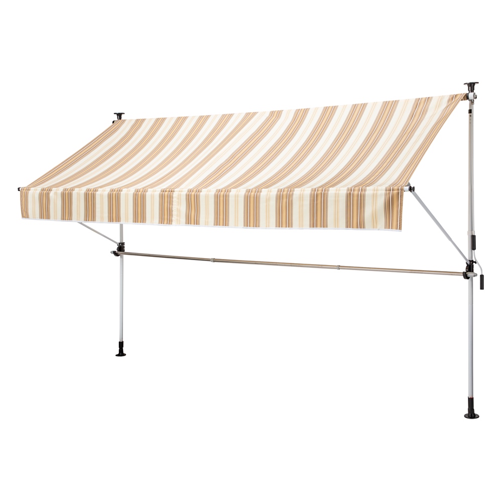 物干し竿＆目隠し前幕付き 突っ張りオーニング 本体幅203cm 日除けシェード ガーデンパラソル 645314