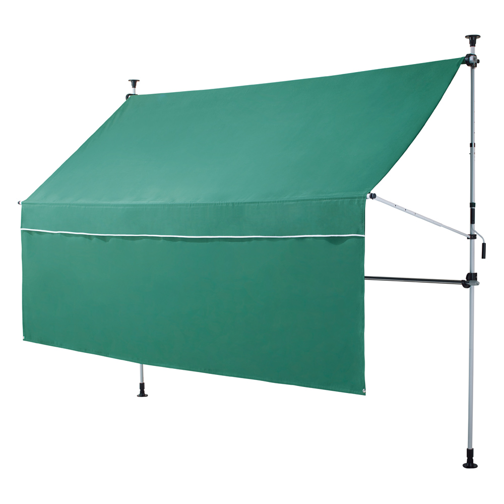 物干し竿＆目隠し前幕付き 突っ張りオーニング 本体幅303cm 日除けシェード ガーデンパラソル 645315