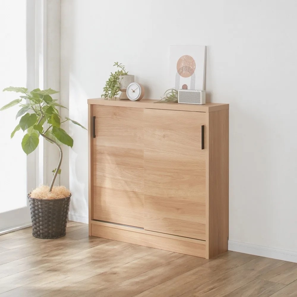 引き戸カウンター下収納庫 奥行23高さ87cmタイプ 収納庫・幅90cm キャビネット リビングボード リビング収納 641413