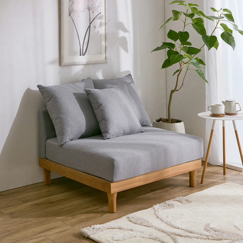 組み合わせが楽しめる天然木の広々ローソファ 幅90cm奥行87cm高さ80cm・85cm ファブリックソファ ソファ 642703