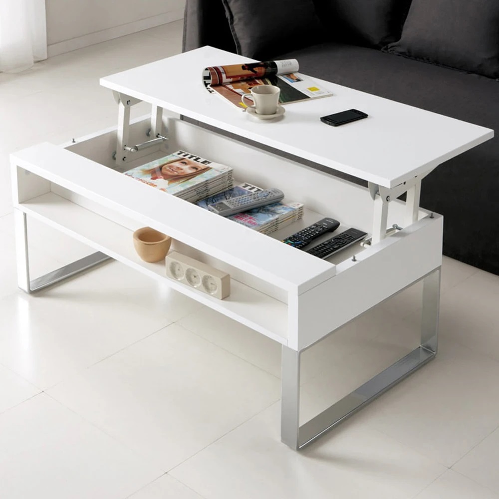 収納もたっぷり!腰かけながら使えるリフティングテーブル 幅90cm 昇降式 リフティングテーブル テーブル 642807