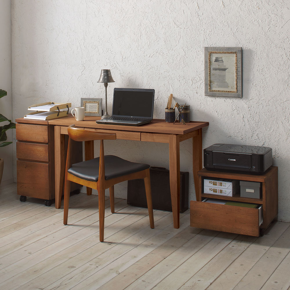 北欧カントリー風 ウッドデスクシリーズ デスク 幅120奥行50cm オフィス 事務 書斎机 机 643428