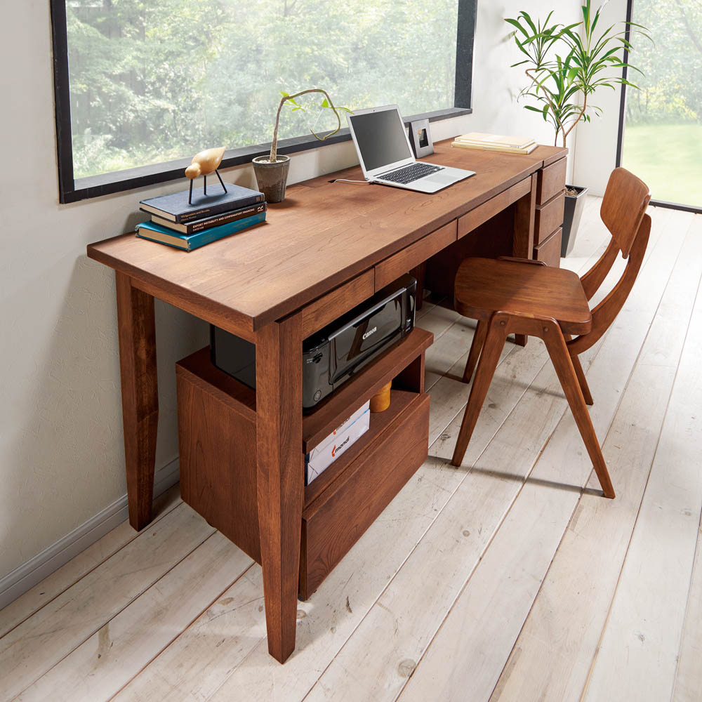 北欧カントリー風 ウッドデスクシリーズ デスク 幅150奥行50cm オフィス 事務 書斎机 机 643429