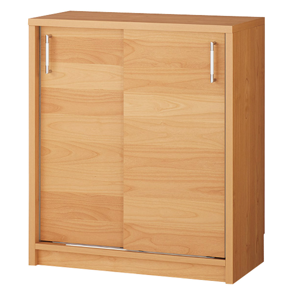 組立不要 アルダー引き戸頑丈本棚 幅75.5cm ロータイプ ウッドラック 木製シェルフ 本棚 ラック シェルフ 643931