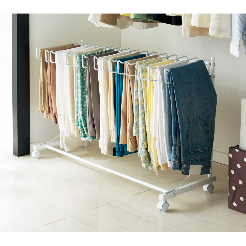 パンツ＆ジーンズハンガーラック 15本掛け 幅105cm 押入れ クローゼット収納 衣類収納 644505