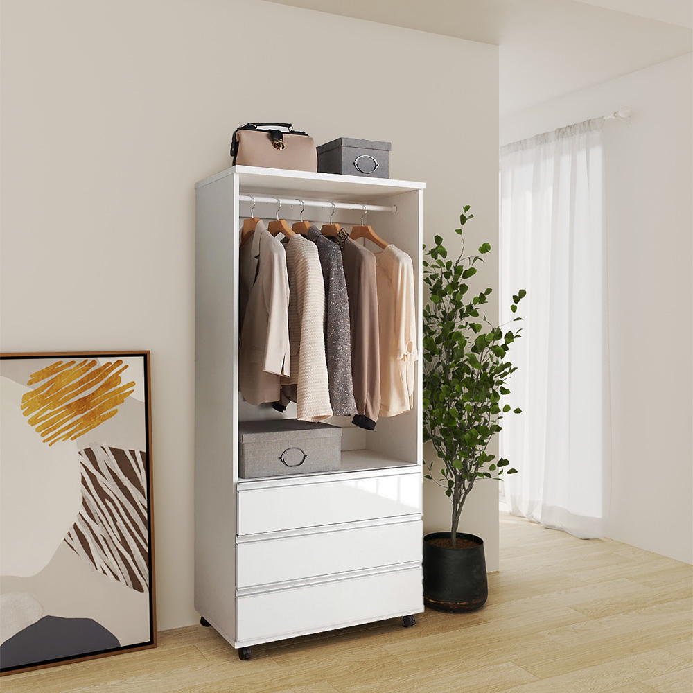 1台でスッキリハンガーラック 幅75cm ハンガーラック パイプハンガー 衣類収納 644704