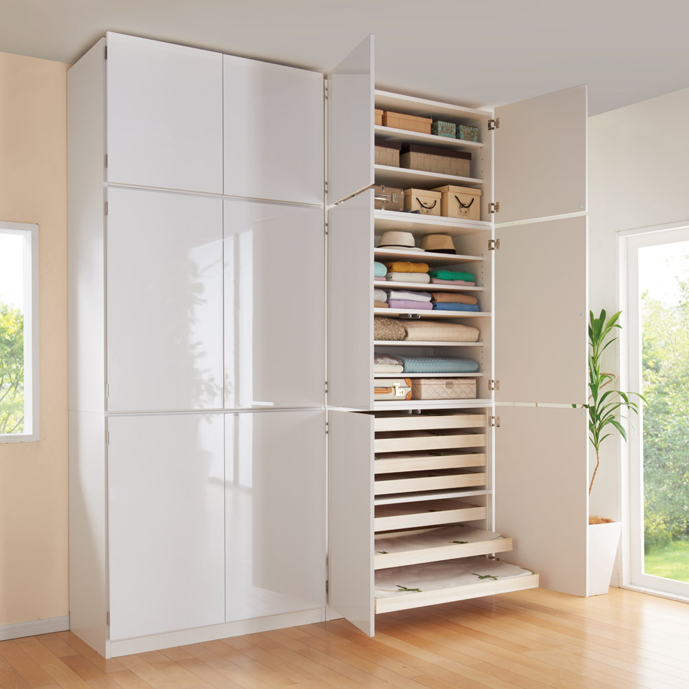 スタイリッシュな着物専用クローゼット 上棚＆下盆収納・幅100cm ワードローブ クローゼット 衣類収納 645113