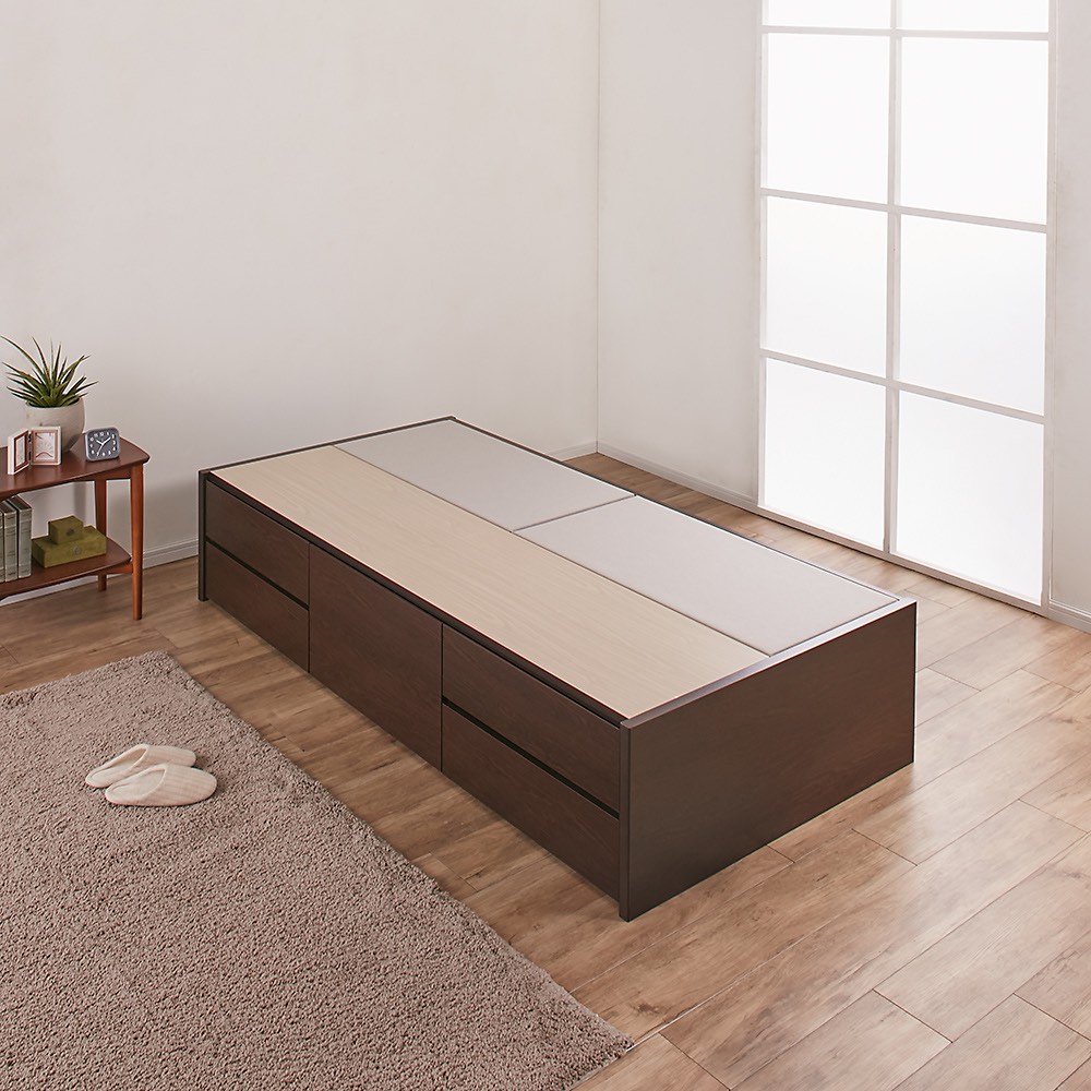≪ダブル≫ 日本製の引き出しチェストベッド 引き出し収納タイプ ヘッドレスタイプ（フレームのみ） 収納付きベッド ベッド 685451