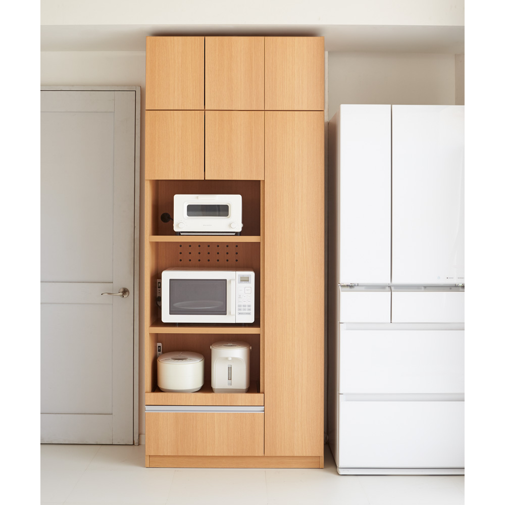 家電もストックもまとめて収納!天井ぴったりキッチンシリーズ レンジボード 幅60cm奥行50cm レンジ台 キッチンラック キッチン収納 686218