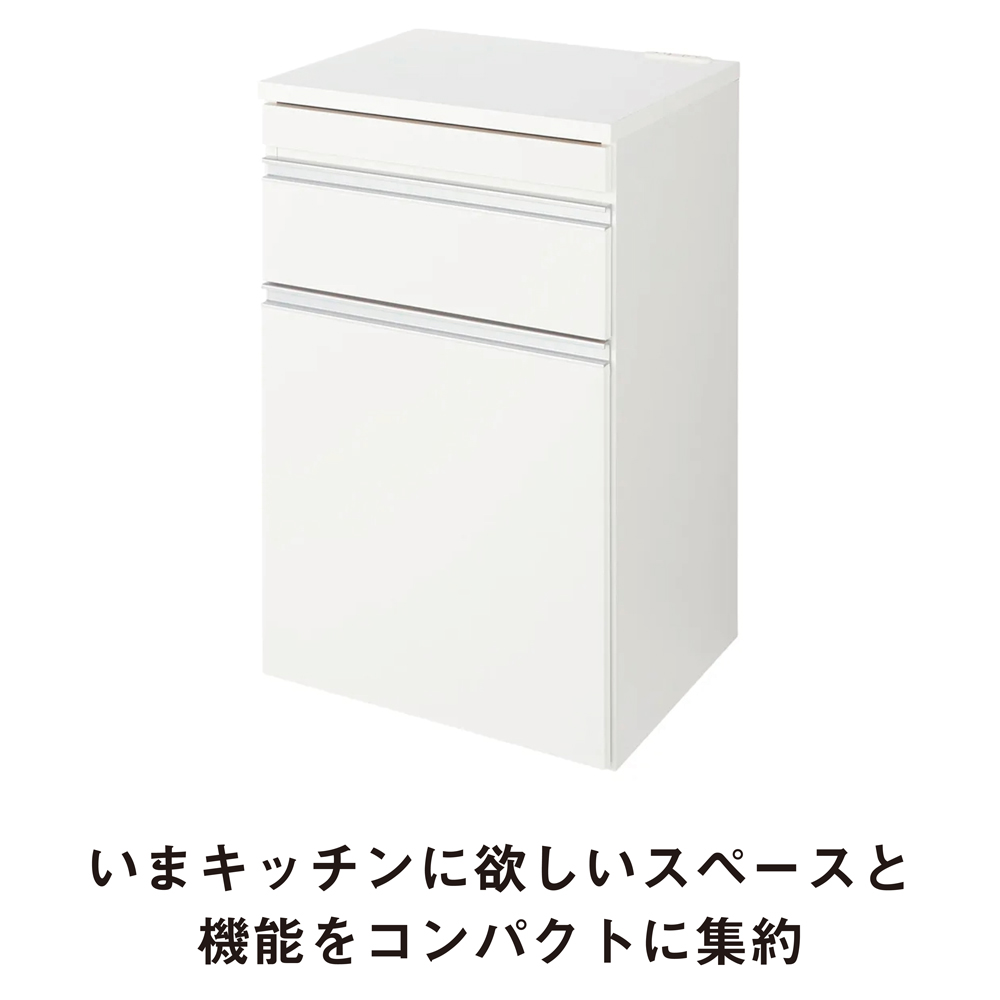 組立不要 スライドテーブル付きキッチン収納 ゴミ箱2分別 幅53.5cm キッチン 分別 ダストボックス 686807