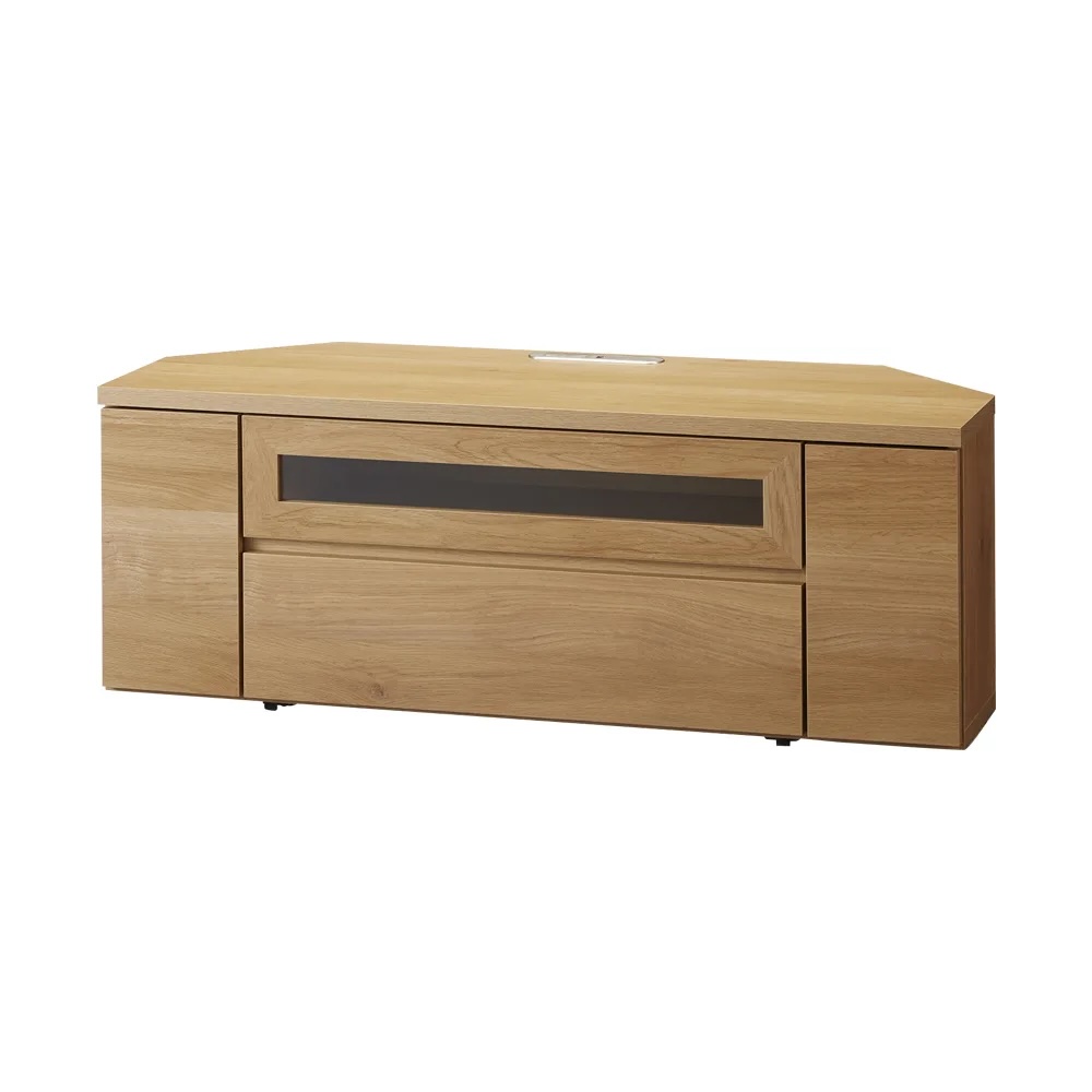 ［幅120cm高さ44cm］天然木調コーナーテレビ台 隠しキャスター付き 日本製 完成品 コーナーテレビ台 テレビ台 テレビボード 687417