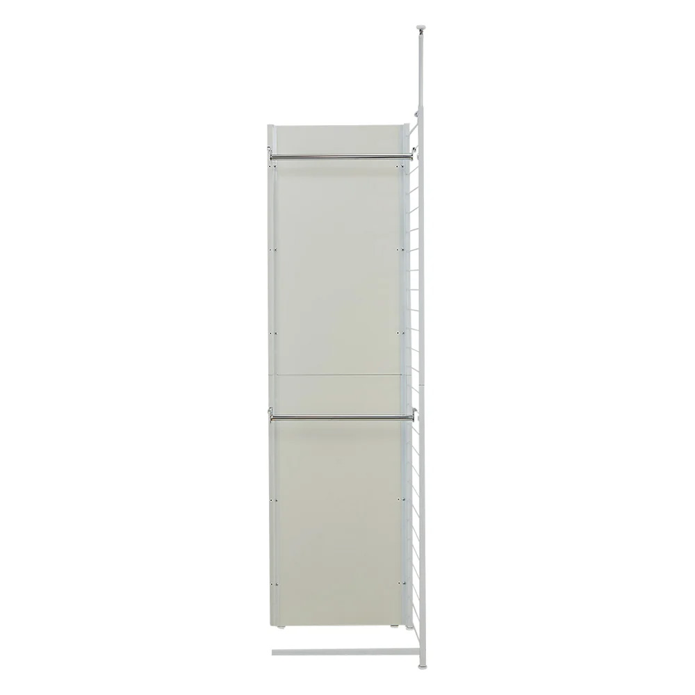 ホワイト間仕切り収納 ハンガー2段タイプ・連結用 幅58cm パーテーション 間仕切り リビング収納 689221