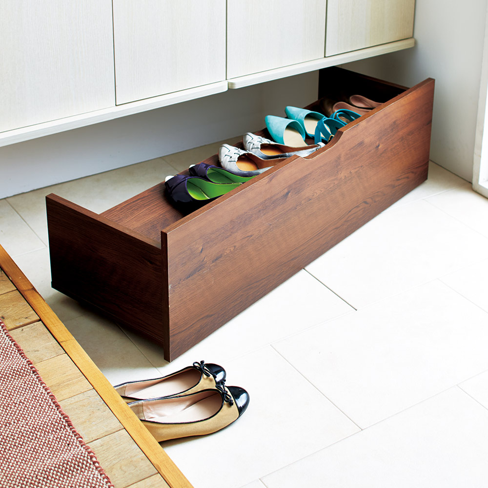 日本製 下駄箱下木製シューズワゴン ロー 高さcm 幅60cm 通販 ディノス