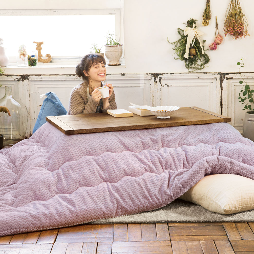 北海道産ミズナラ天然木のローこたつ 角型 135×60cm こたつテーブル こたつ 611403