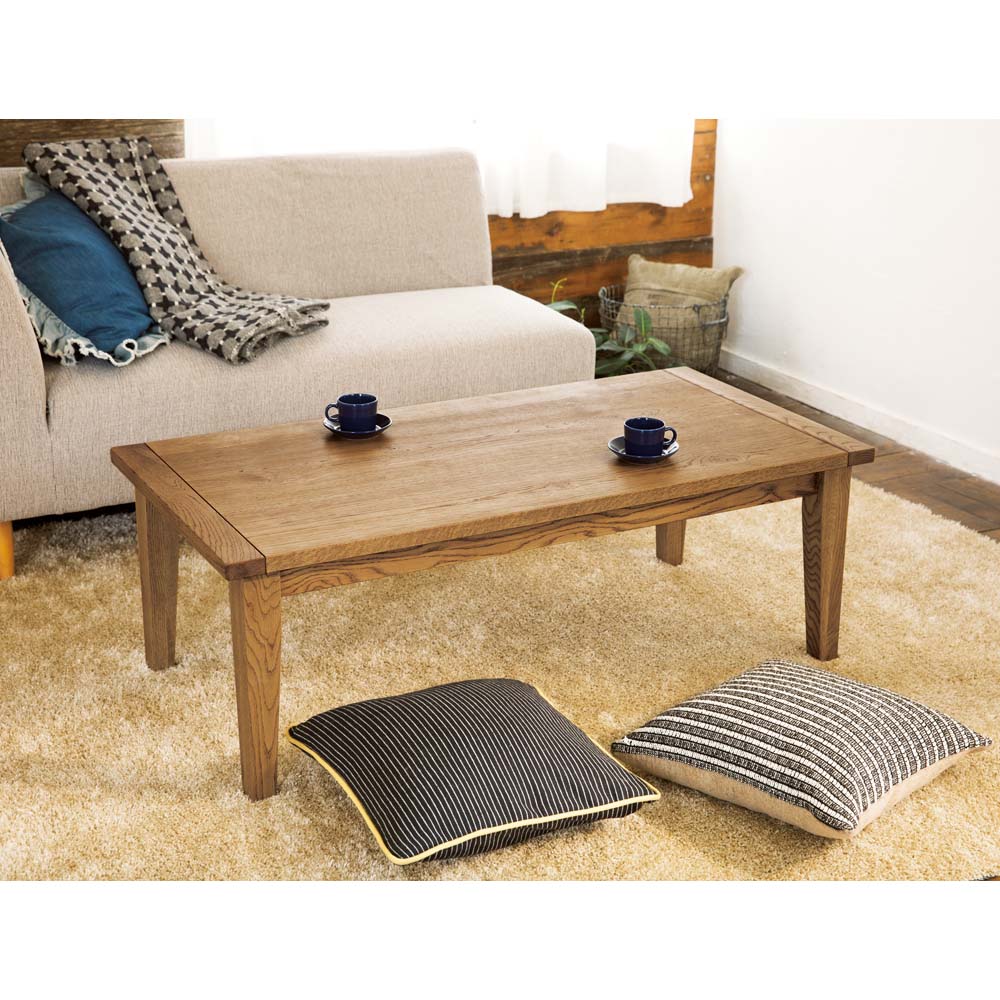 北海道産ミズナラ天然木のローこたつ 角型 120×60cm こたつテーブル こたつ 611402