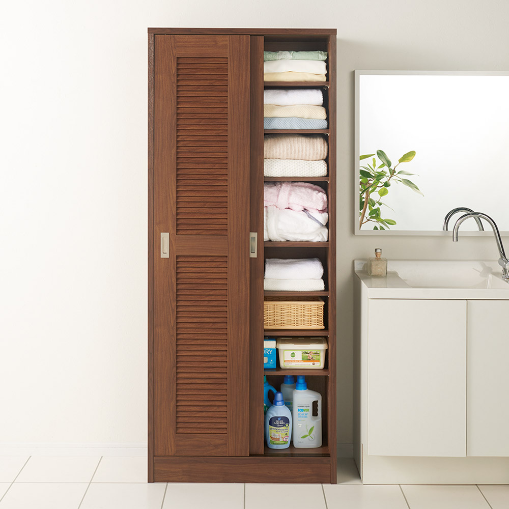 Dショッピング 引き戸ルーバー洗面所収納庫 幅60cm カテゴリ トイレ 洗面所収納の販売できる商品 ディノス ドコモの通販サイト
