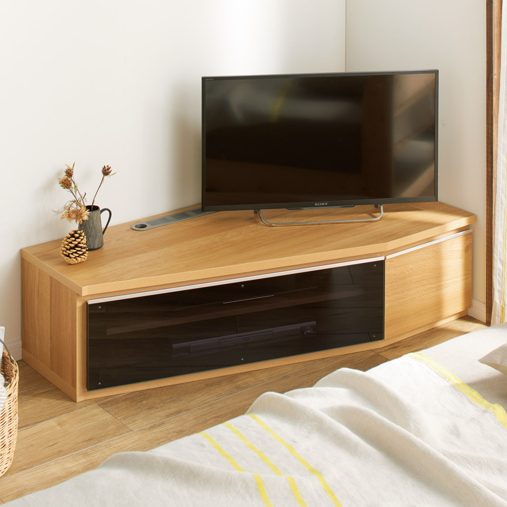 住宅事情を考えた天然木調コーナーテレビ台 テレビボード 右コーナー用 幅123 5cm 通販 ディノス