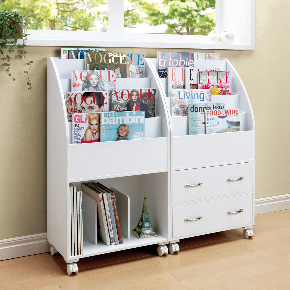 キャスター付きマガジンラック 高さ94cm 通販 ディノス