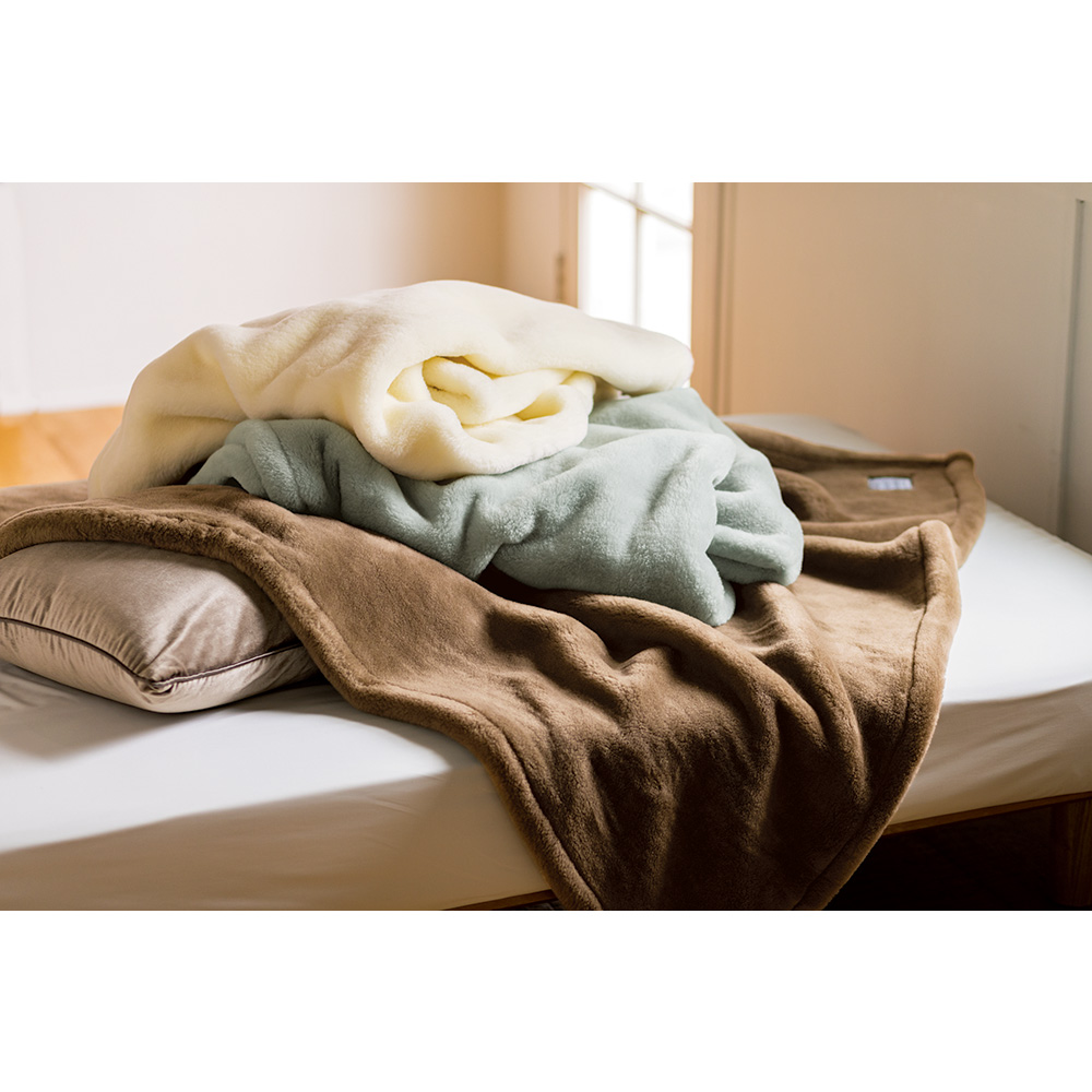 休日 洗えるメリノウール掛け毛布 ロングパイルで柔らかなメリノウール掛毛布 毛羽部分 シングル140×200cm