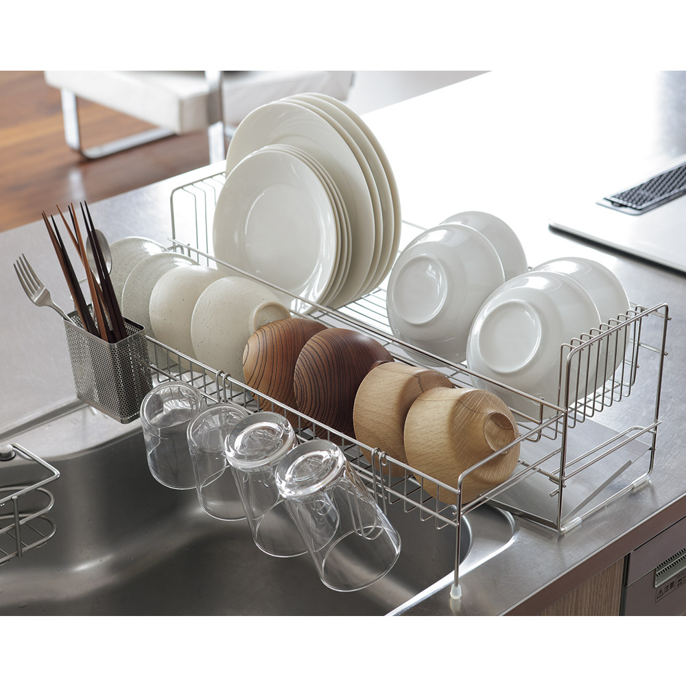 省スペース 水切りラック キッチンアクセサリー 伸縮式