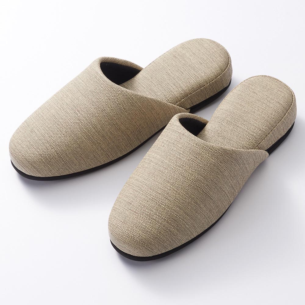 お手入れしやすいゲストスリッパ2足組 ファブリック調タイプ スリッパ ルームシューズ タオル 521871