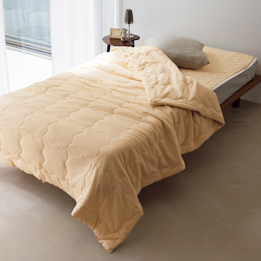 シルク真綿を綿ニットで包んだ 肌掛け布団シリーズ お得な掛け+敷きセット 肌掛け布団 ダウンケット 522407