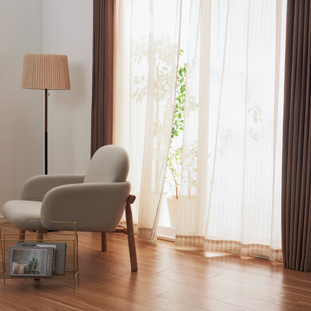 ≪幅100cm×丈188cm(2枚組)≫ 煌めくストライプレースカーテン レースカーテン カーテン 524107