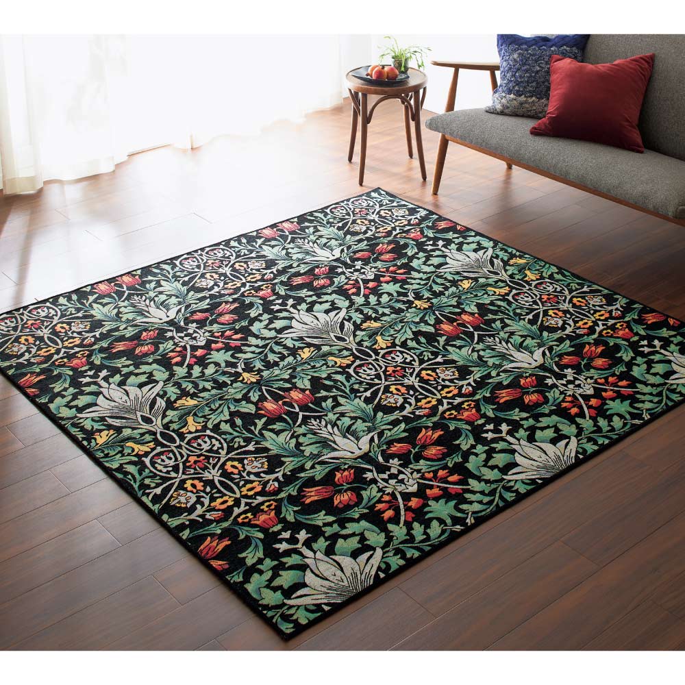 ≪約200×200cm≫ ベルギー製ジャカード織ラグ カバー カーペット ラグ マット 525332