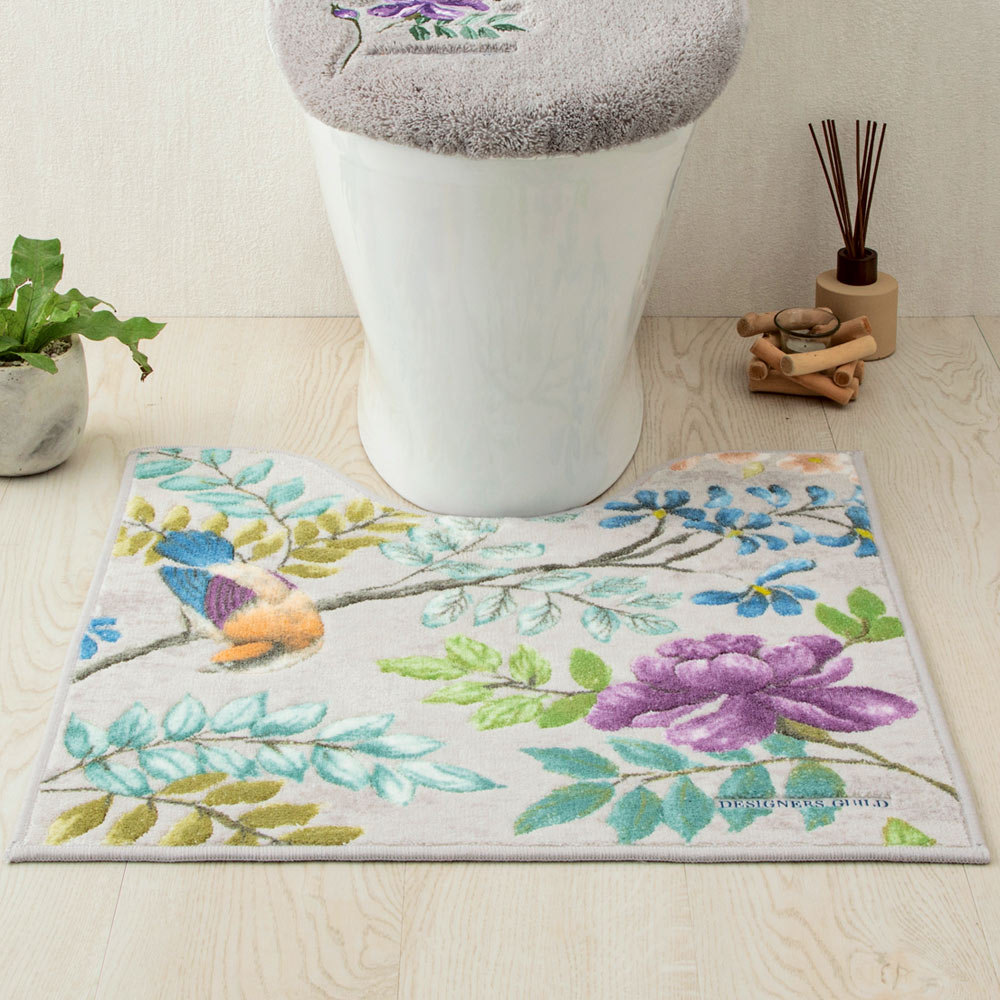 ≪普通判マット約63×63cm≫ デザイナーズ・ギルド〈ポーセリン〉トイレマット単品 トイレ用品 525501