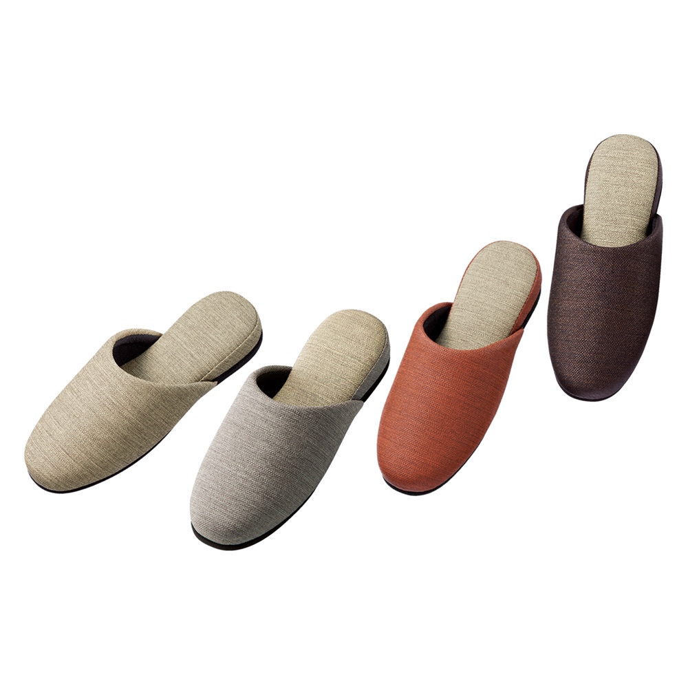 お手入れしやすいゲストスリッパ4足組 ファブリック調タイプ スリッパ ルームシューズ タオル 521803