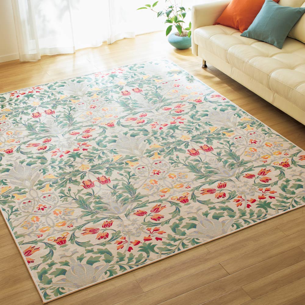 ≪約240×240cm≫ ベルギー製ジャカード織ラグ カバー カーペット ラグ マット 525334